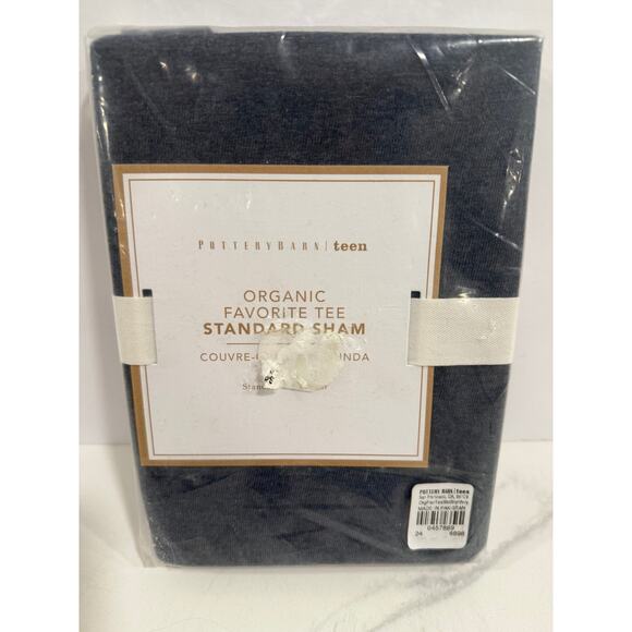 Pottery Barn Teen Organic Favorite Tee Standard Sham 20x26 Charcoal Gray NWT - Picture 6 of 6